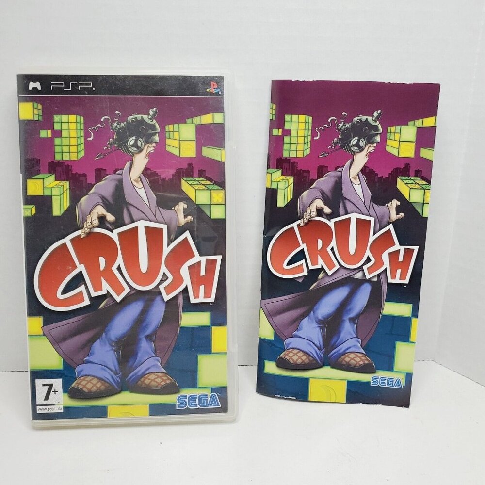 Crush Manual Sony PSP replacement case insert Cover Art Manual ONLY No Disc